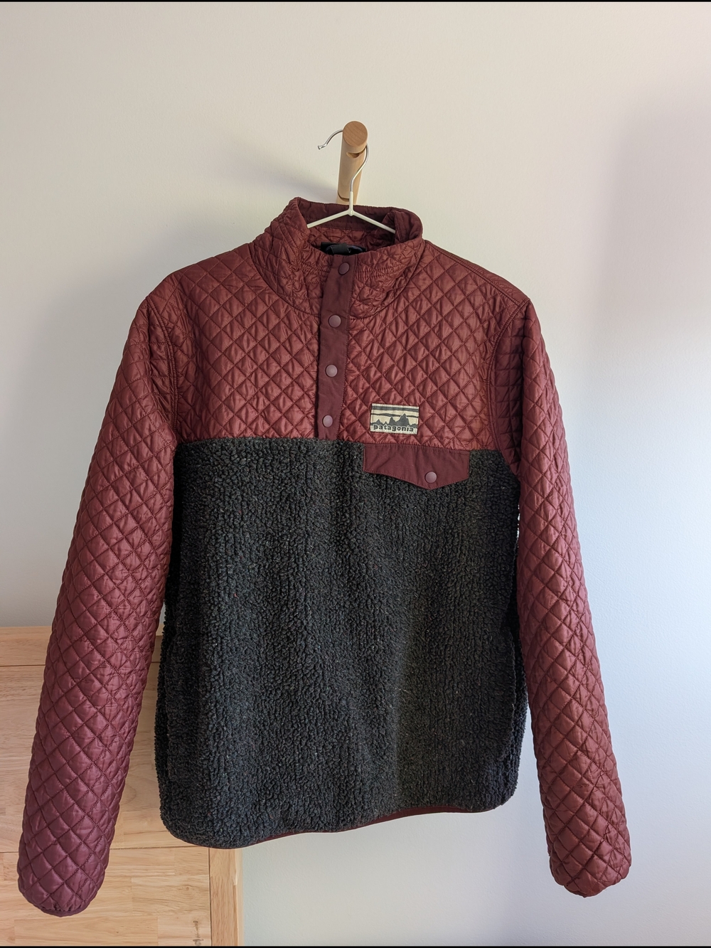 Vintage Patagonia Maroon and Black Pullover Jacket